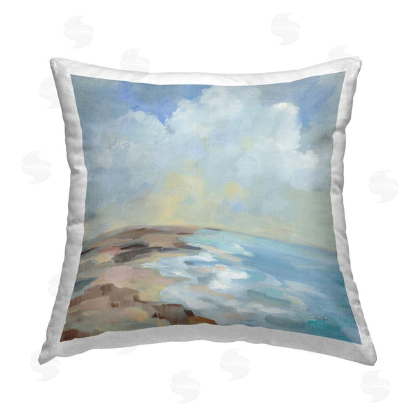 stupell industries Silvia Vassileva | By The Beach Shore Printed Throw Pillow