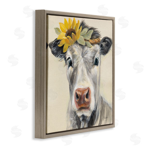 Stupell Industries Silvia Vassileva | Cow With Sunflower Crown Wall Art