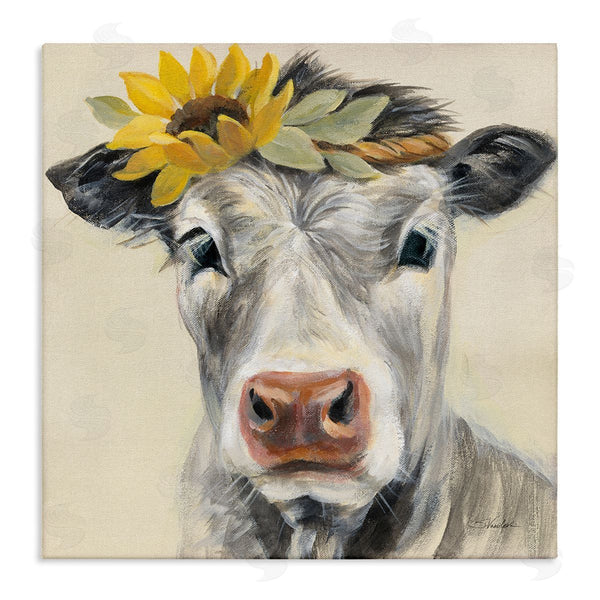 stupell industries Silvia Vassileva | Cow with Sunflower Crown Wall Art