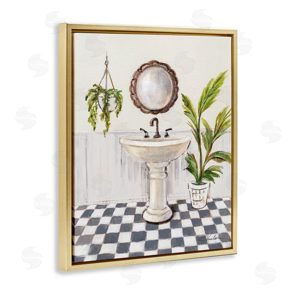Stupell Industries Silvia Vassileva | Crisp Bathroom With Plants