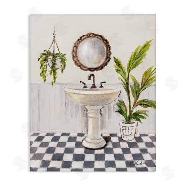 stupell industries Silvia Vassileva | Crisp Bathroom with Plants