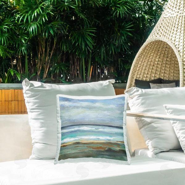 Stupell Industries Silvia Vassileva | Double Wave Seashore Printed Throw Pillow