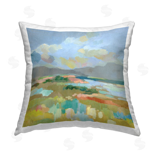 stupell industries Silvia Vassileva | Mountain Meadow Abstract View Printed Throw Pillow