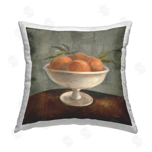 Stupell Industries Silvia Vassileva | Peaches Still Life Printed Throw Pillow