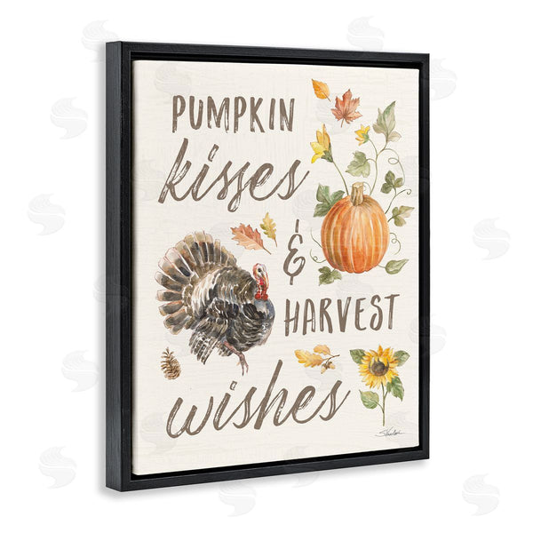 Stupell Industries Silvia Vassileva | Pumpkin Kisses Harvest Wishes Phrase Wild Turkey Wall Art