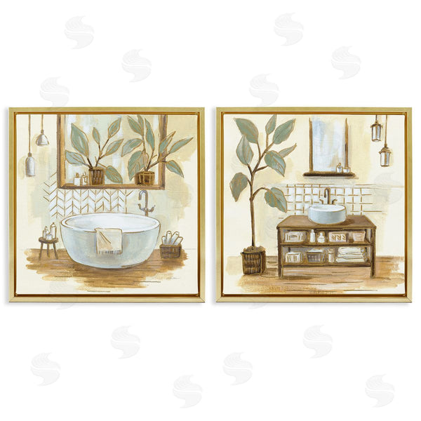 Stupell Industries Silvia Vassileva | Sage Green Bathroom Interiors