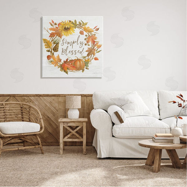 Stupell Industries Silvia Vassileva | Simply Blessed Autumn Wreath Wall Art
