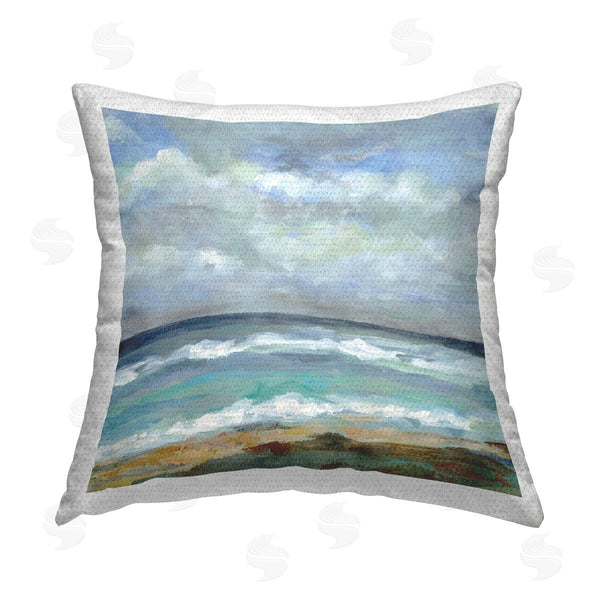 Stupell Industries Silvia Vassileva | Summer Seashore Waves Printed Throw Pillow