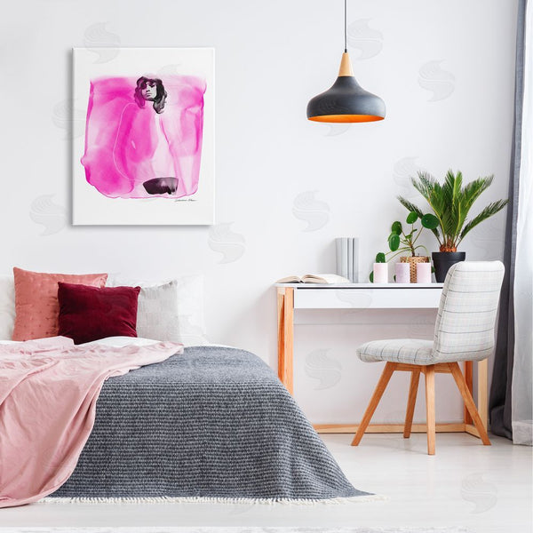 Stupell Industries Simone Elum | Abstract Girl On Pink Wall Art