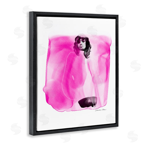 Stupell Industries Simone Elum | Abstract Girl On Pink Wall Art