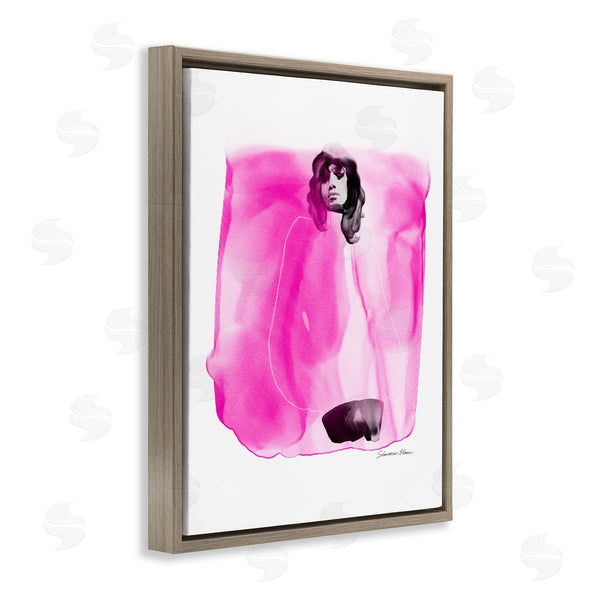 Stupell Industries Simone Elum | Abstract Girl On Pink Wall Art