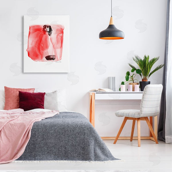 Stupell Industries Simone Elum | Abstract Girl On Red Wall Art