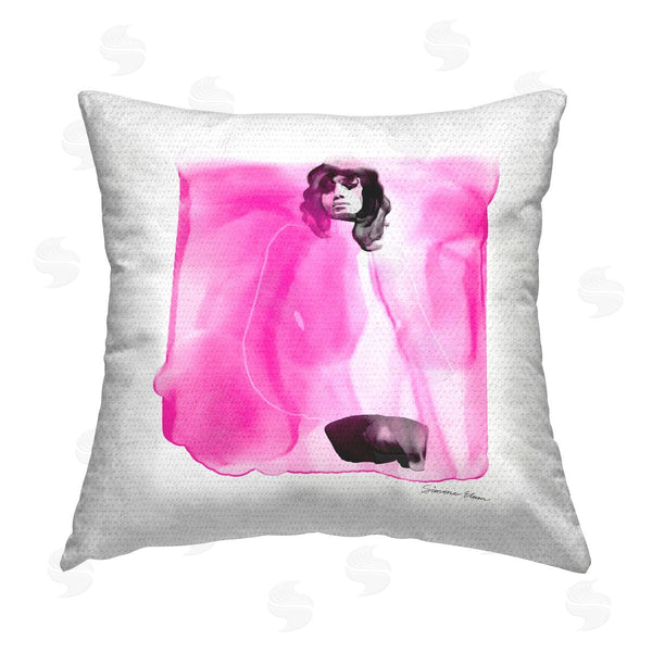 Stupell Industries Simone Elum | Essence In Pink Portrait Printed Throw Pillow