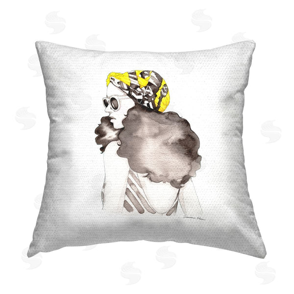 Stupell Industries Simone Elum | Fashion Headwrap Portrait Printed Throw Pillow