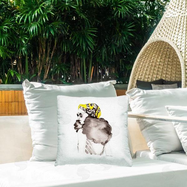 Stupell Industries Simone Elum | Fashion Headwrap Portrait Printed Throw Pillow