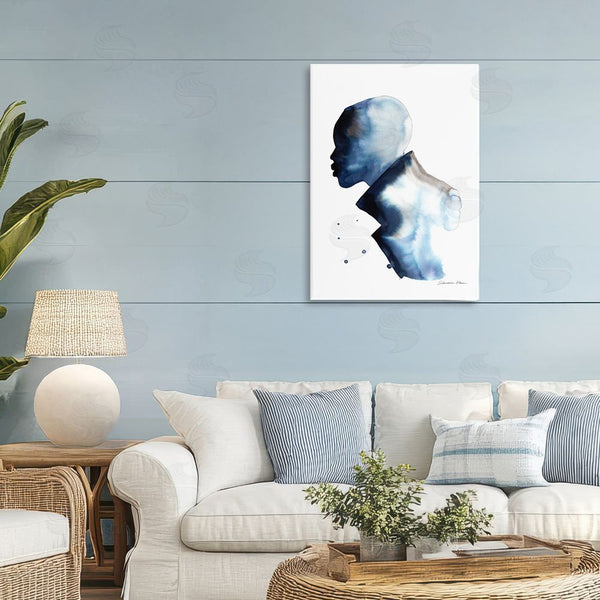 Stupell Industries Simone Elum | Feeling Blue Portrait Silhouette Wall Art