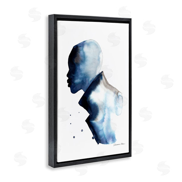 Stupell Industries Simone Elum | Feeling Blue Portrait Silhouette Wall Art