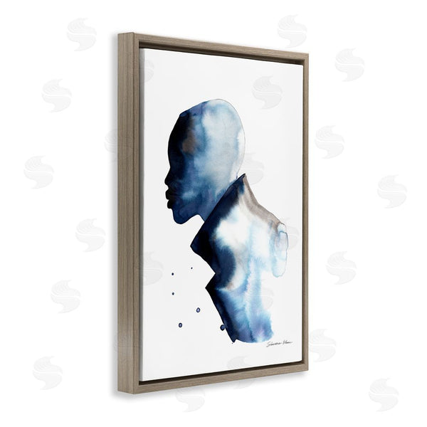 Stupell Industries Simone Elum | Feeling Blue Portrait Silhouette Wall Art