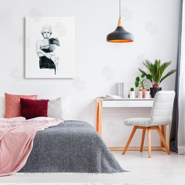 Stupell Industries Simone Elum | Girl In Black Gown Wall Art