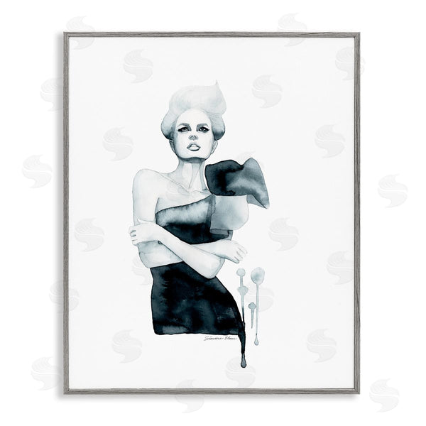 stupell industries Simone Elum | Girl in Black Gown Wall Art