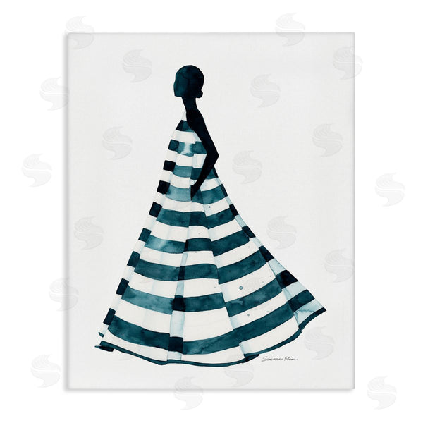 stupell industries Simone Elum | Girl In Blue Striped Dress