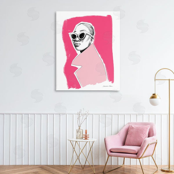 Stupell Industries Simone Elum | Pink Attitude Fashion Portrait Wall Art