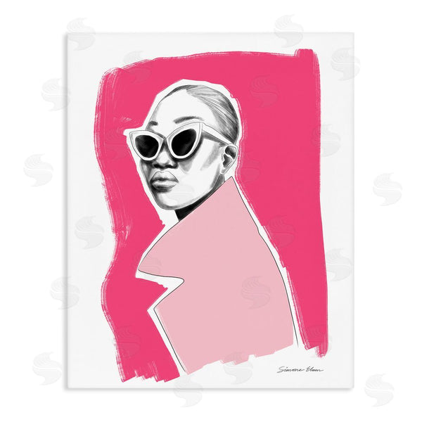 stupell industries Simone Elum | Pink Attitude Fashion Portrait Wall Art