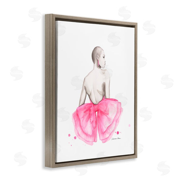 Stupell Industries Simone Elum | Pink Bow Portrait From Behind Wall Art