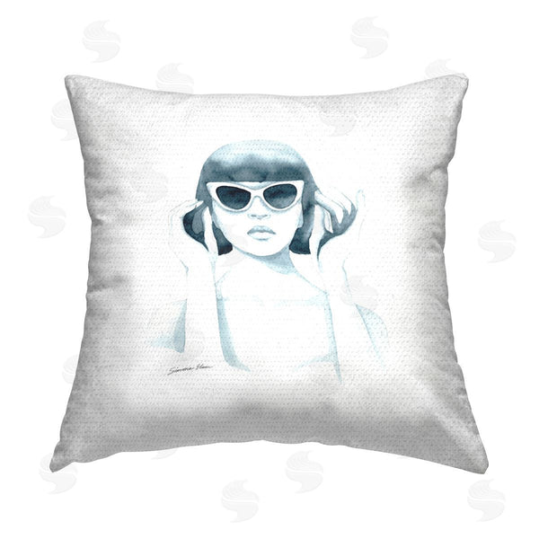 Stupell Industries Simone Elum | Retro Girl In Sunglasses Printed Throw Pillow