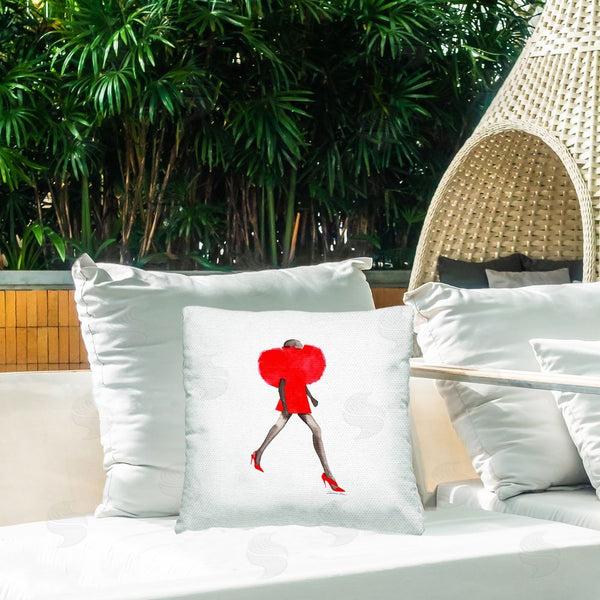 Stupell Industries Simone Elum | Silhouette In Red Dress Printed Throw Pillow
