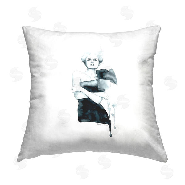 stupell industries Simone Elum | Trendy Fashion Portrait Printed Throw Pillow