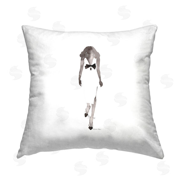 stupell industries Simone Elum | Woman in White Dress Printed Throw Pillow