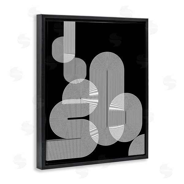 Stupell Industries Sisa Jasper | Abstract Graphic Black Shapes Industrial Line Pattern Wall Art