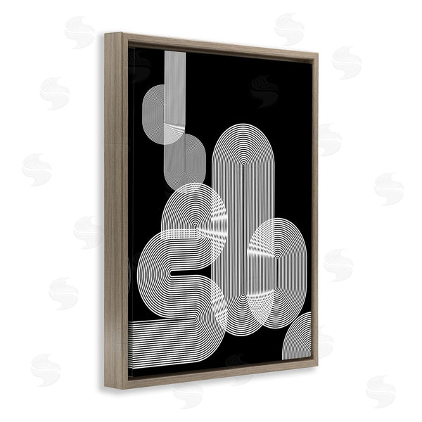 Stupell Industries Sisa Jasper | Abstract Graphic Black Shapes Industrial Line Pattern Wall Art