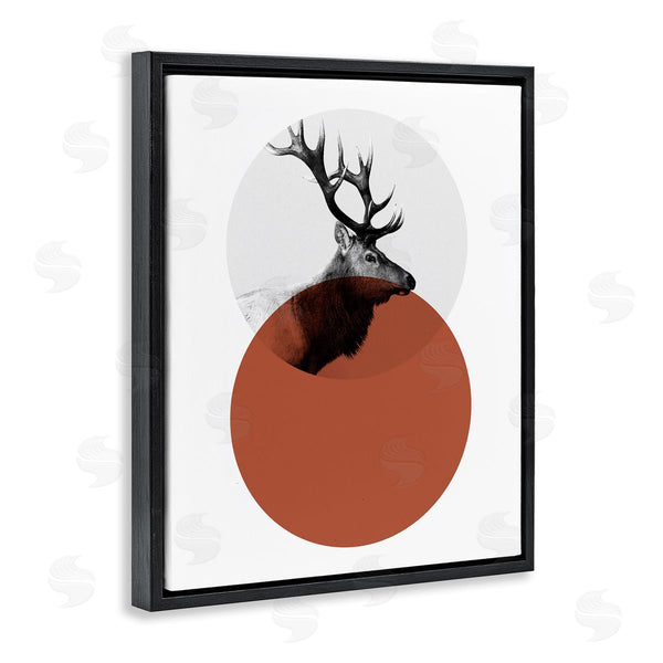 Stupell Industries Sisa Jasper | Modern Elk Portrait Bold Red Terracotta Layered Circle Wall Art