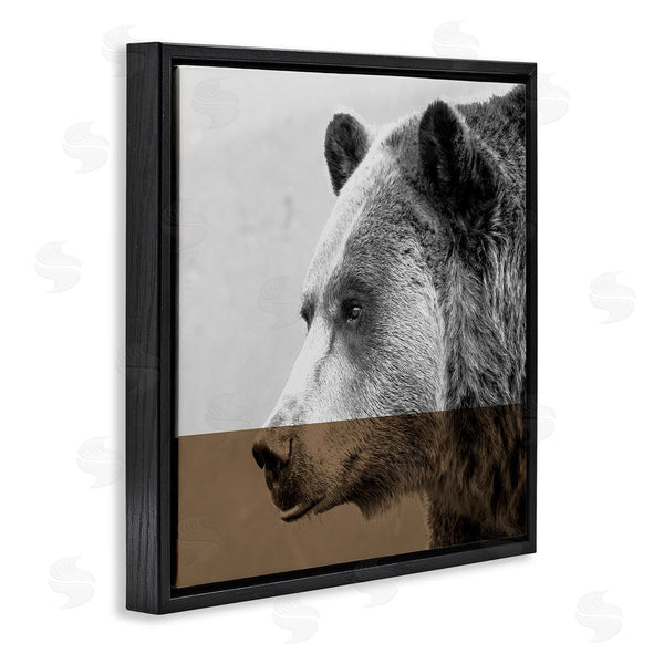 Stupell Industries Sisa Jasper | Modern Woodland Bear Portrait Layered Geometrical Shapes Wall Art