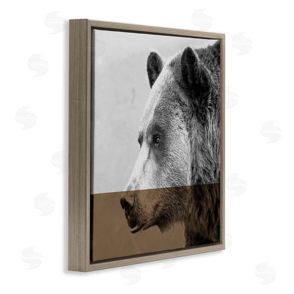 Stupell Industries Sisa Jasper | Modern Woodland Bear Portrait Layered Geometrical Shapes Wall Art