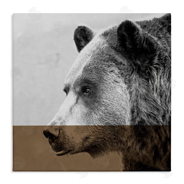 stupell industries Sisa Jasper | Modern Woodland Bear Portrait Layered Geometrical Shapes Wall Art