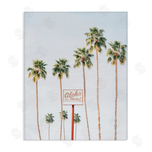 stupell industries Sisi and Seb | Aloha Hotel with Palm Trees