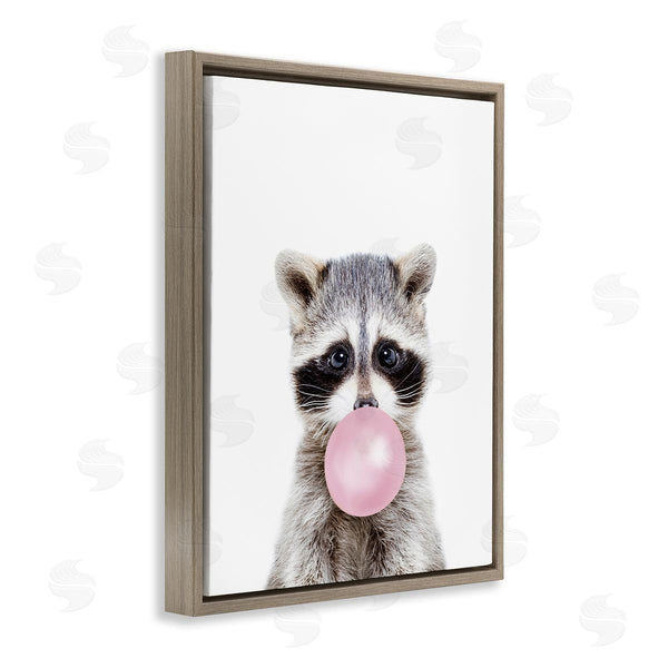 Stupell Industries Sisi And Seb | Baby Raccoon With Bubblegum Wall Art