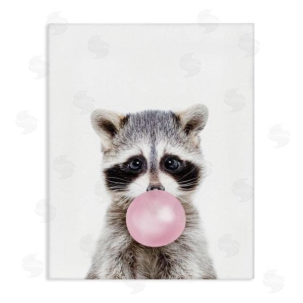stupell industries Sisi and Seb | Baby Raccoon with Bubblegum Wall Art