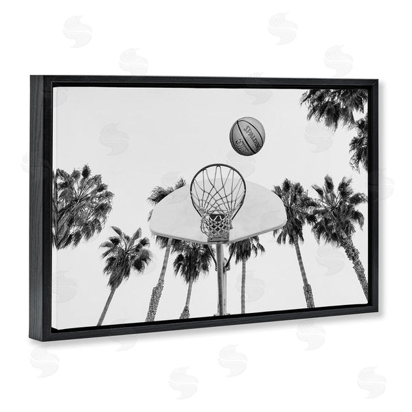 Stupell Industries Sisi And Seb | Basketball Hoop With Palms Wall Art
