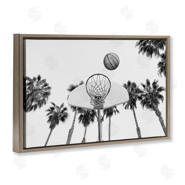 Stupell Industries Sisi And Seb | Basketball Hoop With Palms Wall Art