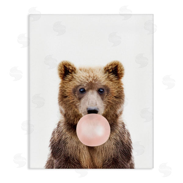 stupell industries Sisi and Seb | Bear with Bubblegum Wall Art