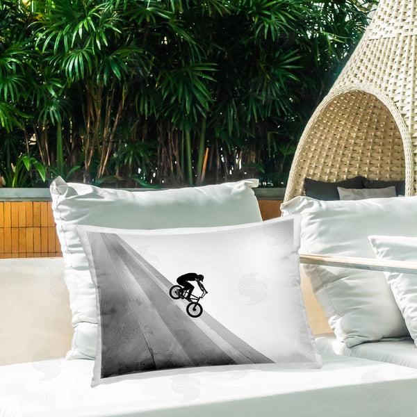 Stupell Industries Sisi And Seb | Black And White Biker Printed Throw Pillow