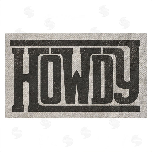 stupell industries Sisi and Seb | Bold Western Howdy Greeting Faux Sisal Door Mat