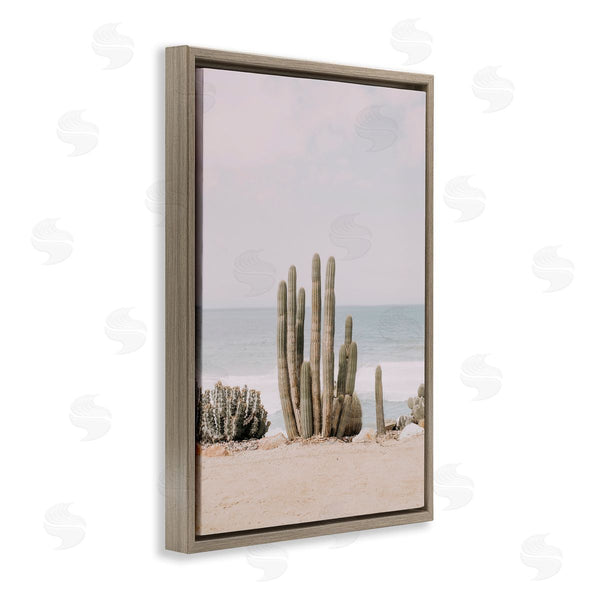 Stupell Industries Sisi And Seb | Cactus On Beach Shore Wall Art