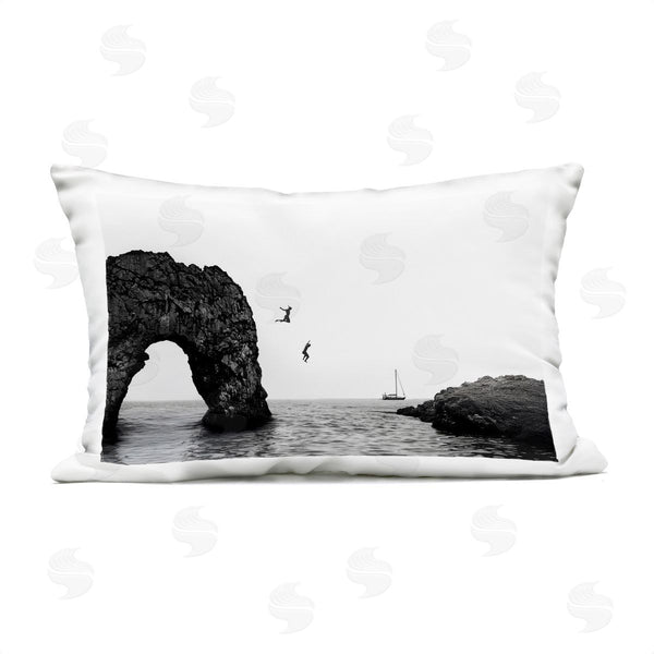 Stupell Industries Sisi And Seb | Cliff Jumping Into Sea Printed Throw Pillow