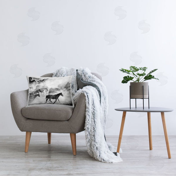 Stupell Industries Sisi And Seb | Dusty Road Horse Photograph Printed Throw Pillow