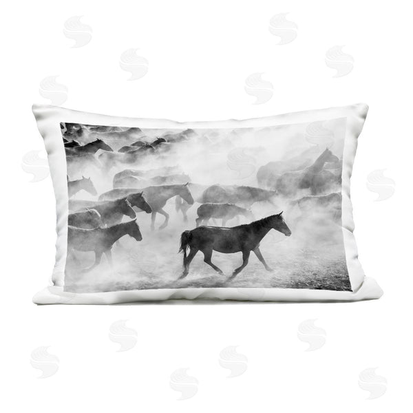 Stupell Industries Sisi And Seb | Dusty Road Horse Photograph Printed Throw Pillow